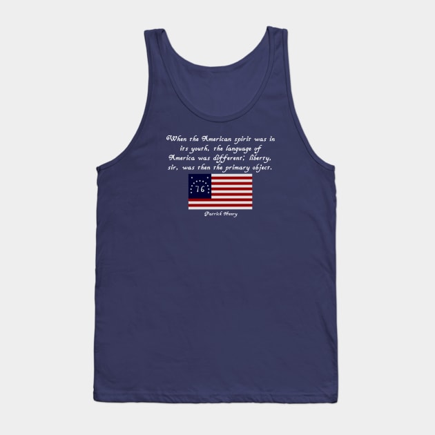 Patrick Henry Quote Flag Tee Tank Top by Aeriskate